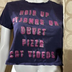 New look medium purple graphic crop top